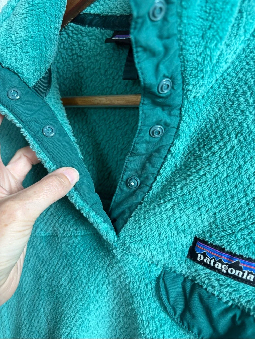 Patagonia Women’s Re-Tool Half Snap Pullover Fleece in Teal Turquoise, Small